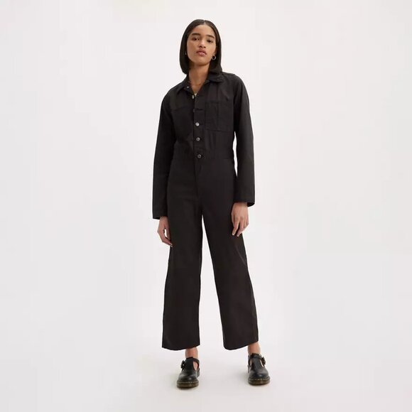 NWT Levis Black Iconic long sleeve Jumpsuit boilersuit S - Picture 1 of 3